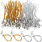 Larrel 100PCS Phone Keychain Strap, 58mm Cell Phone Split Ring Strap, Gold/Silver Cellphone