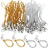 Larrel 100PCS Phone Keychain Strap, 58mm Cell Phone Split Ring Strap, Gold/Silver Cellphone