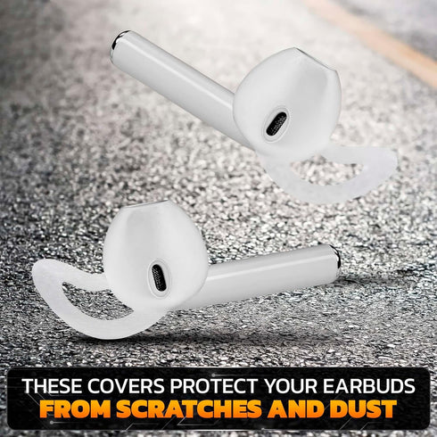 Apple AirPods Silicone Earbud Replacement Tips - 4 Pairs Anti-Slip Ear Hooks & Covers for Secure Fit.
