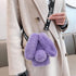 3D Bunny Ears Plush Case for iPhone SE 2022 & 2020/7/8, Handmade Bling Diamond Winter Warm Soft Rabbit Furry Cover,
