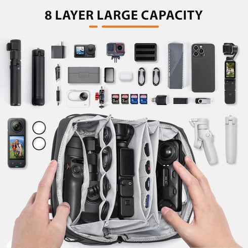 Tomat Pocket 3 Carry Bag for DJI Osmo Pocket 3, Portable Travel Case Organizer for Insta360 X4 Ace Pro