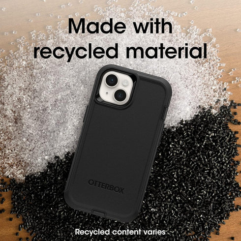 OtterBox 14 iPhone Plus Defender Series Case - Black, Rugged & Durable, with Port Protection, Includes Holster Clip