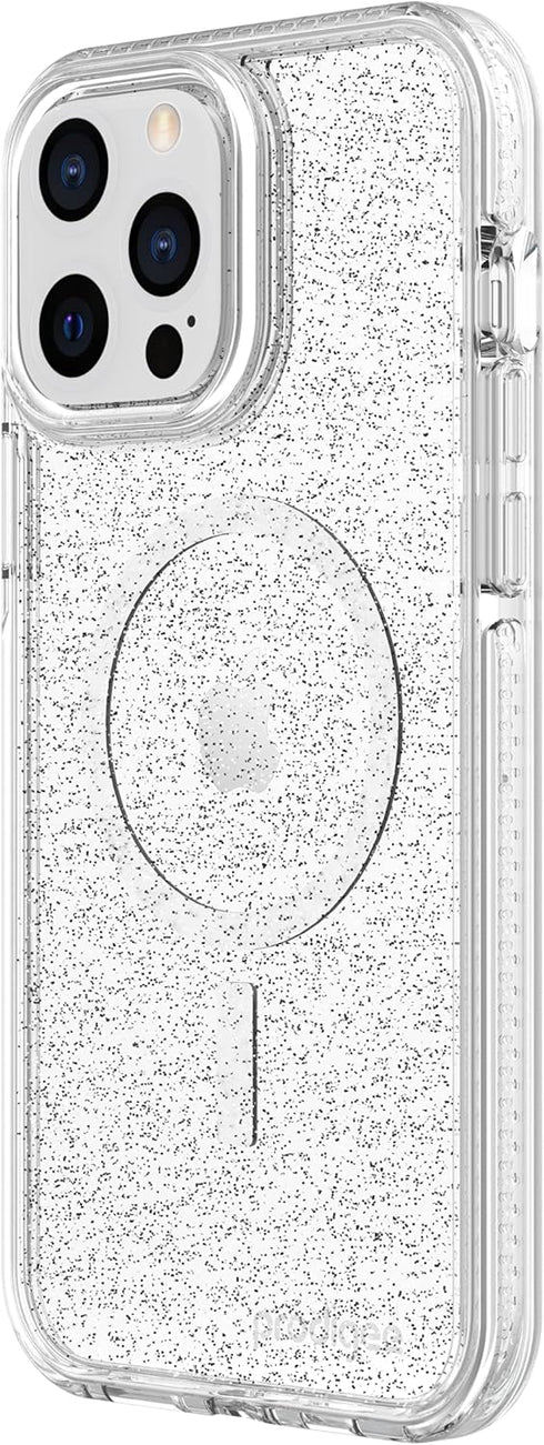 Prodigee Superstar Clear + Mag Case for Apple iPhone 14 & 13 | 6.1 inch | Sparkle Glitter | Shockproof | Wireless