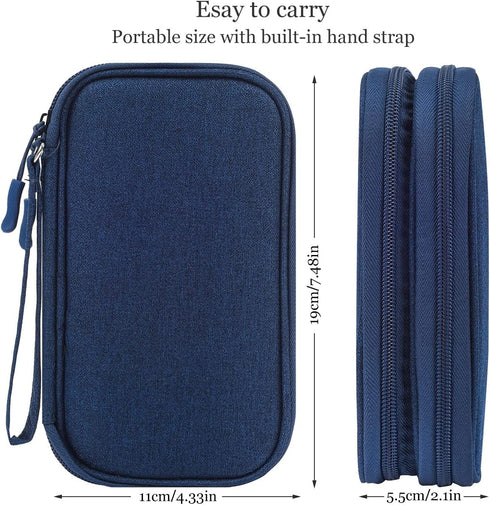 Portable Waterproof Electronics Accessories Case and Organizer Bag for Cables, USB Drives, Chargers
