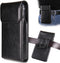 Premium Leather Phone Holster for iPhone 15, 14, 13, 12, 11, XR & Galaxy S24, S23, S22 - Black with Belt Clip.