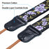 Padwa Lifestyle Purple Flower Camera Strap - 2" Double Layer Cowhide Head Camera Straps for Photographers,Adjustable Neck & Shoulder Vintage Jacquard Embroidery Flower Cotton Strap for all Cameras