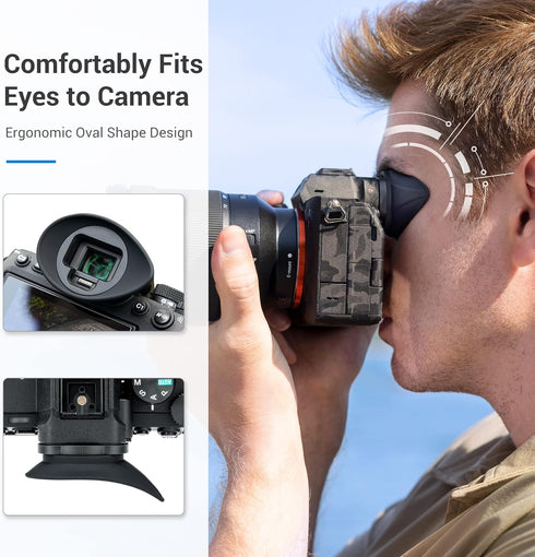 JJC Camera Viewfinder Eyecup for Sony A7R V A7R5 A7 IV A7M4 A7S III, Oval Shape Soft Silicone Design