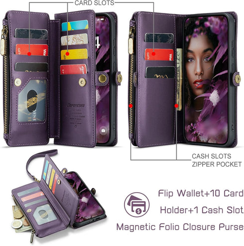 Defencase S26 S26 5G 6.3", for Galaxy Case Wallet with RFID Blocking Card Holder for Women, Elegant PU Leather Magnetic