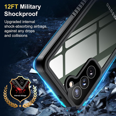 Humixx Waterproof Case for Samsung Galaxy S23, Built-in Lens & Screen Protector, 12FT Military Drop Proof