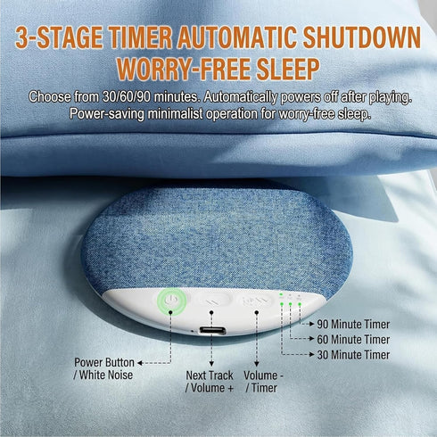 Generic Speaker,2026 Sleep Pillow New Bluetooth Pillow Speaker,Ultra-Thin Stereo Bass with Timer and White Noise Sleep