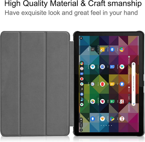 for Lenovo Chromebook Duet 2-in-1 Tablet 10.1 Case, Folding Folio Ultra-Thin Smart PU Leather Stand Cover