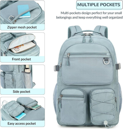 Backpack 15.6 inch Daypack Lohol Water Resistant with Mulitiple Pockets for School Travel Outdoor College, Laptop