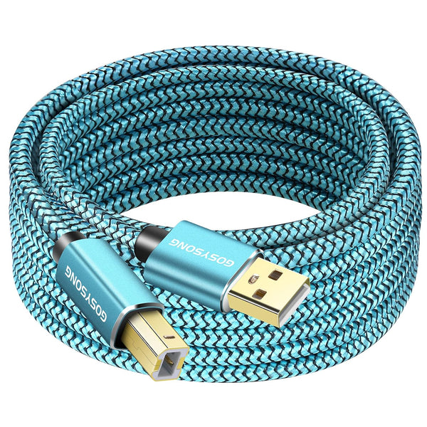 USB Printer Cable 30ft, Type A to B Scanner Cord 2.0 High