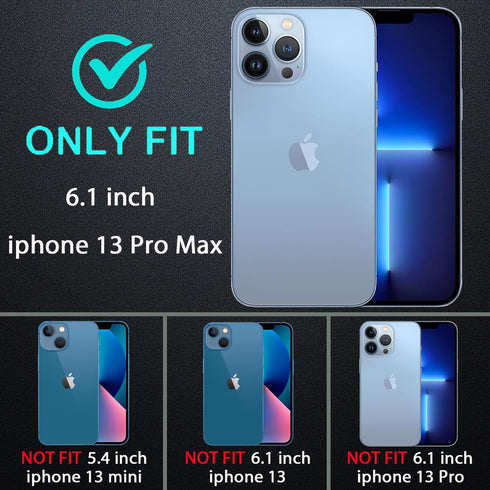 for iphone 13 Pro Max Case, Military Grade 3 in 1 Heavy Duty Shockproof/Drop Proof/Dust Proof Case with 2Pcs Tempered Glass Screen Protector (Aqua Blue/Pink)