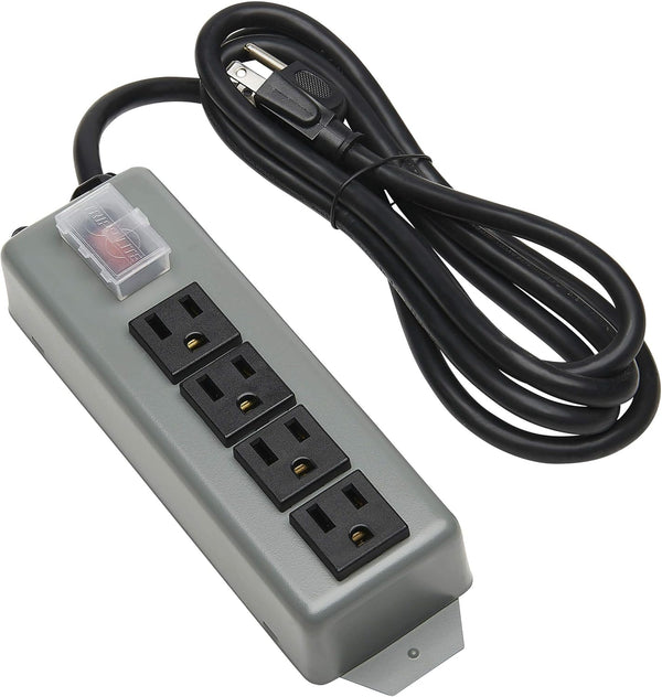 TRIPP LITE UL603CB-6 Waber Industrial Power Strip, 4 Outlet, 6' Cord, Black, Locking Switch Cover