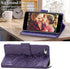 Wallet Case for iPhone SE 2020/2022/iPhone 8/7, Women Butterfly Embossed PU Leather Stand with Card Slots (Purple)