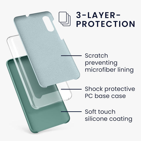kwmobile Samsung Galaxy A50 Case, TPU Silicone Phone Cover with Soft Finish in Arctic Night