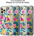 ICEDIO iPhone 12 Case with Screen Protector, Clear with Colorful Blooming Floral Patterns for Girls, Slim Fit
