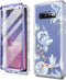 SURITCH Upgraded Samsung Galaxy S10 Case, Built-in Anti-Scratch Screen Protector, 360° Full Protection, Blue Lily