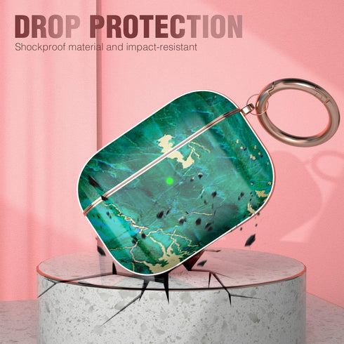 Maxjoy for AirPods Pro Case, Cute Protective Hard Cover for Women Men with Keychain for AirPods Pro Charging Cover Green