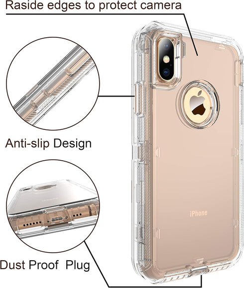 MXX Case for iPhone Xs, Heavy Duty Cover, Shockproof Protection, Hybrid TPU with Hard PC Panel