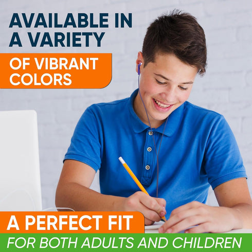 10 Pack Multi Color Kid's Wired Earbud Headphones, Disposable & Individually Bagged, Perfect for Schools & Libraries.