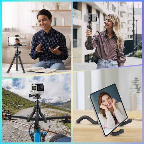 UBeesize Phone Tripod, 12 Inch Flexible Cell Phone Tripod Stand Holder with Wireless Remote Shutter & Universal Phone