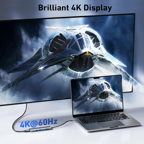 BENFEI 7-in-1 HDMI(4K@60Hz), 2 1 100W 15 USB C Hub with USB-A, USB-C Data, Charge, SD/TF Card Reader, Silicone