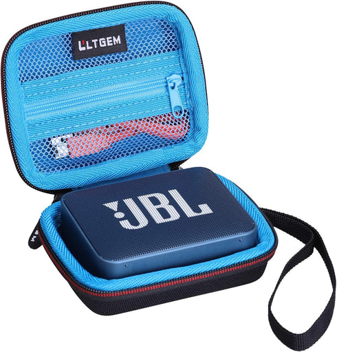 LTGEM Hard Carrying Case for JBL GO2 / GO Waterproof Ultra-Portable Bluetooth Speaker, Black+Blue