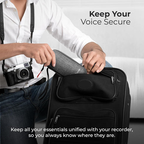 TCTEC 96GB MP3 Digital Voice Recorder Carrying Case, EVA Cover for Digital Voice Recorder, Zipper Case for Player