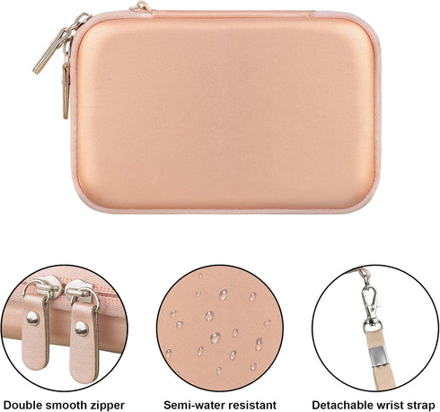 Canboc Carrying Case for MacBook Air Pro Charger, Hard EVA Bag for MagSafe/MagSafe 2 Power Adapter, Rose Gold