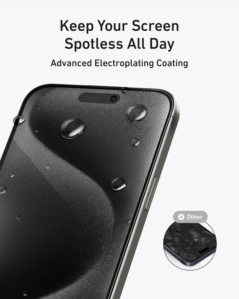 Anker 2 Pack Privacy Screen Protector for iPhone 13/13 Pro/14, Anti-Spy HD Tempered-Glass, Easy Installation (2-Pack)