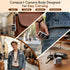 Dienspeak 16GB 2K Tiny Digital Camera, Vintage Mini Keychain Camera for Teens & Beginners, Premium Leather Portable