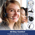 Trucker Bluetooth Headset with Microphone, Noise Cancelling Wireless Headset for Home Office Call Center