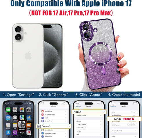 Misscase 17 6.3 inch for iPhone Case Compatible with MagSafe,Built-in Camera Lens Protector Full Protection Soft TPU