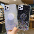 Expanding Phone Socket Mount Holder (Black) - Glitter Sparkle Bling, Collapsible Stand, Finger Foldable Grip for