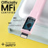 TALK WORKS Flat Lightning Charging Cable 5-7' Pale Pink for iPhone 14/Plus/Pro/Pro Max, 13/Pro/Pro Max, 12/11/10/8