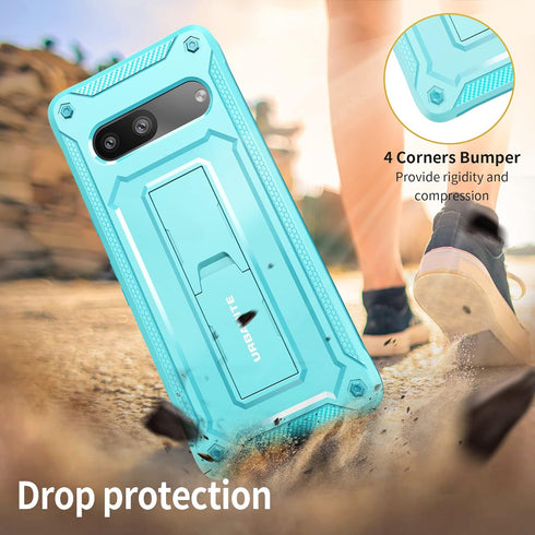 URBANITE Military Grade Rugged Case for Google Pixel 7, Shockproof Protective Cover with Screen Protector and Kickstand