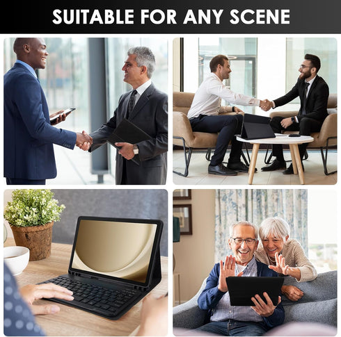 LAMA 7 Colors Backlit Keyboard Case for Samsung Galaxy Tab A9 Plus, Slim Lightweight Stand Cover with Bluetooth