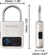 Fingerprint Padlock, Smart Biometric Lock with USB Charging, Suitable for Luggage, Suitcase, Backpack, Gold