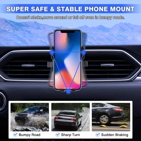 Karltys Car Phone Holder for Mazda CX-5 2017-2024, Air Vent Mount for 4-7 Inch Phones, Hands Free Thick Case Friendly