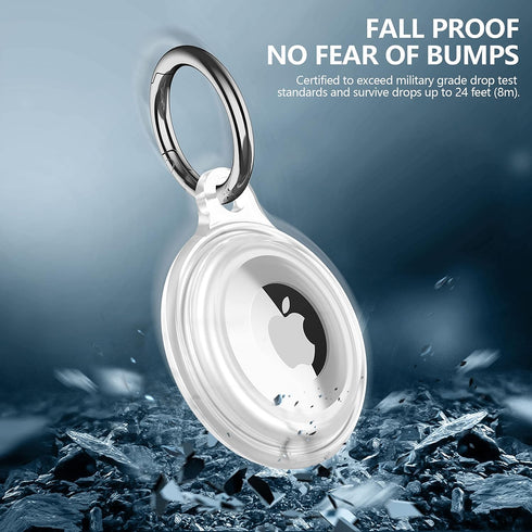 2 Pack IPX8 Waterproof AirTag Keychain Holder Case, Lightweight Anti-Scratch Soft Full-Body Shockproof Holder for