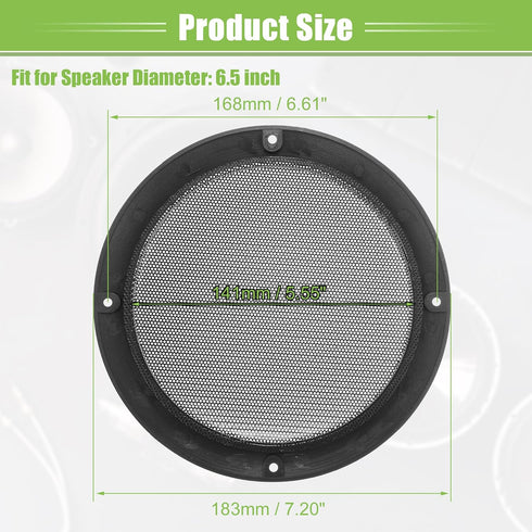 ACROPIX Universal 6.5" Car Speaker Grills Cover Mesh, Round 6.5 Inch Audio Speaker Subwoofer Guard Protector Case with