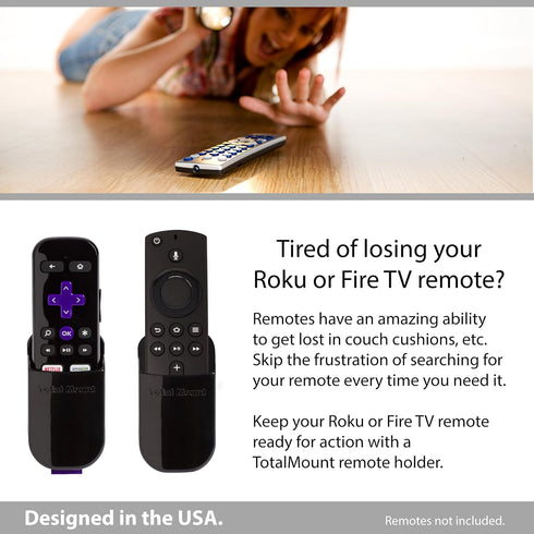 TotalMount Remote Holder for Roku & Fire TV Remotes