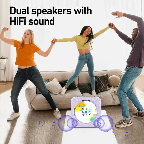 ZYOKATA 5.1 CD Player Portable Bluetooth Desktop CD Player with HiFi Sound Speakers,Remote Control,Dust Cover,LED
