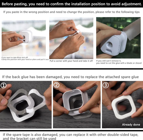 Pack of 2 Window Mount for Blink Mini, Through Window Use with No Indoor Reflections