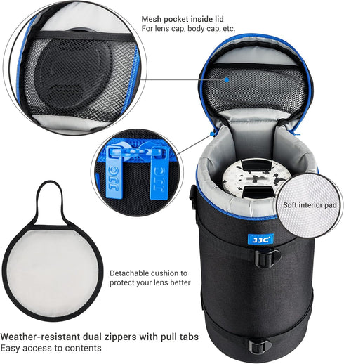 Extra Large Thick Camera Lens Pouch Case for Nikon 180-600mm/600mm F6.3 & Sony 200-600mm Zoom Lens, Fits Lenses Below