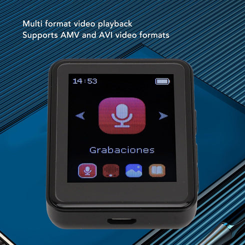 MP3 Bluetooth5.0, 1.8 inch 128GB (32G) Player with Portable Music Player with Back Clip, Built in Speaker, FM Radio
