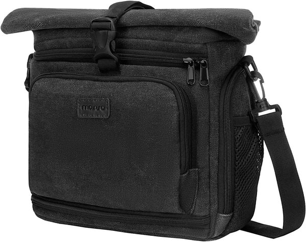MOSISO Black Camera Crossbody Shoulder Messenger Bag, DSLR/SLR/Mirrorless Photography Case with Expandable Compartment