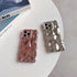 Case for iPhone 14 Pro Max, 3D Wave Bubble Shape Ripple Chrome Pattern Soft Bumper Glitter Shiny Cover (Silver)